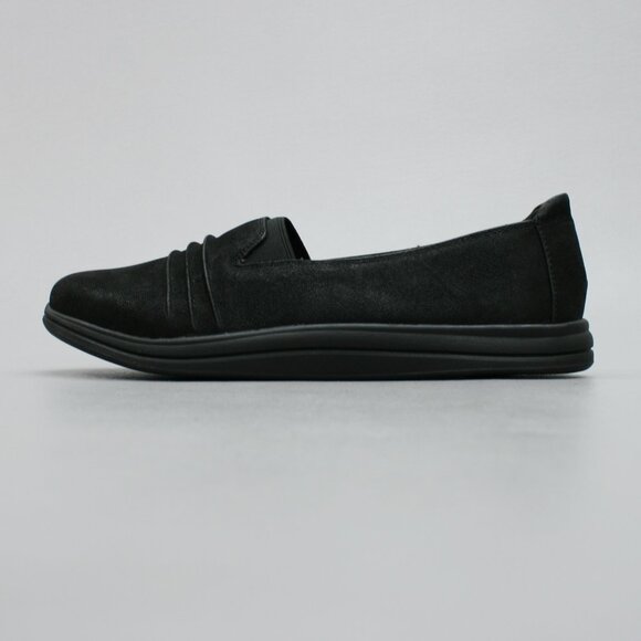 Clarks Ladies 9 Wide Breeze Sol Black Cloudsteppers Shoes Slip-on Loafers Flats - Picture 2 of 12